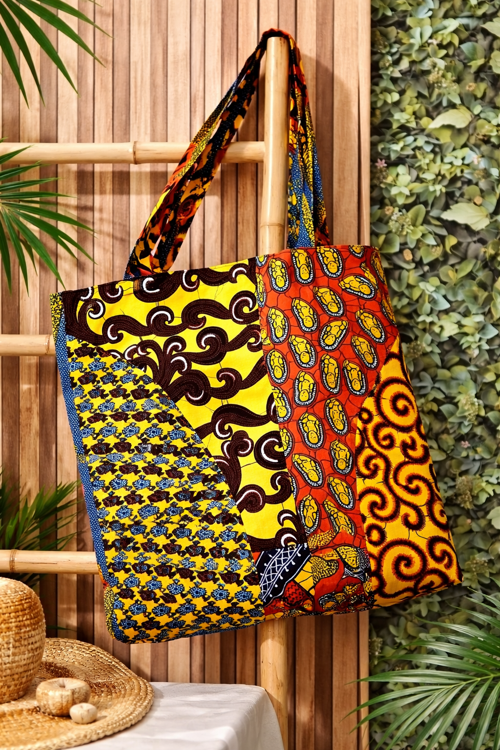 Sac Cabas Wax Africain Patchwork - Élégance et Styles Unique