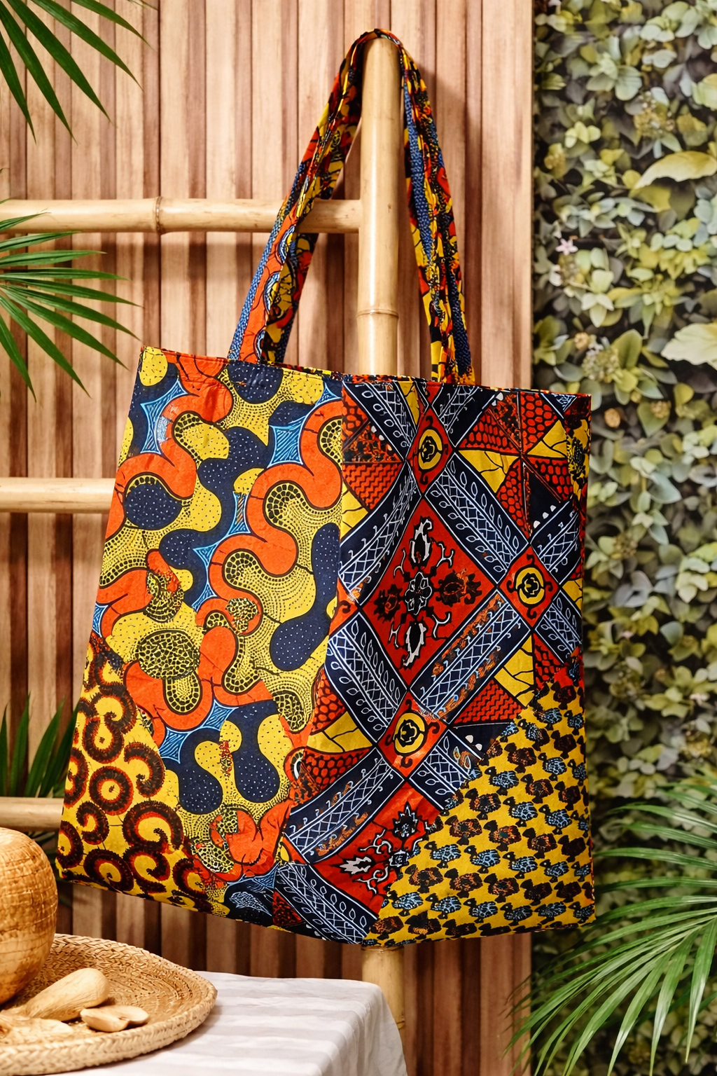 Sac Cabas Wax Africain Patchwork - Élégance et Styles Unique